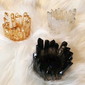 Resin tealight candle / jewelry holders handmade